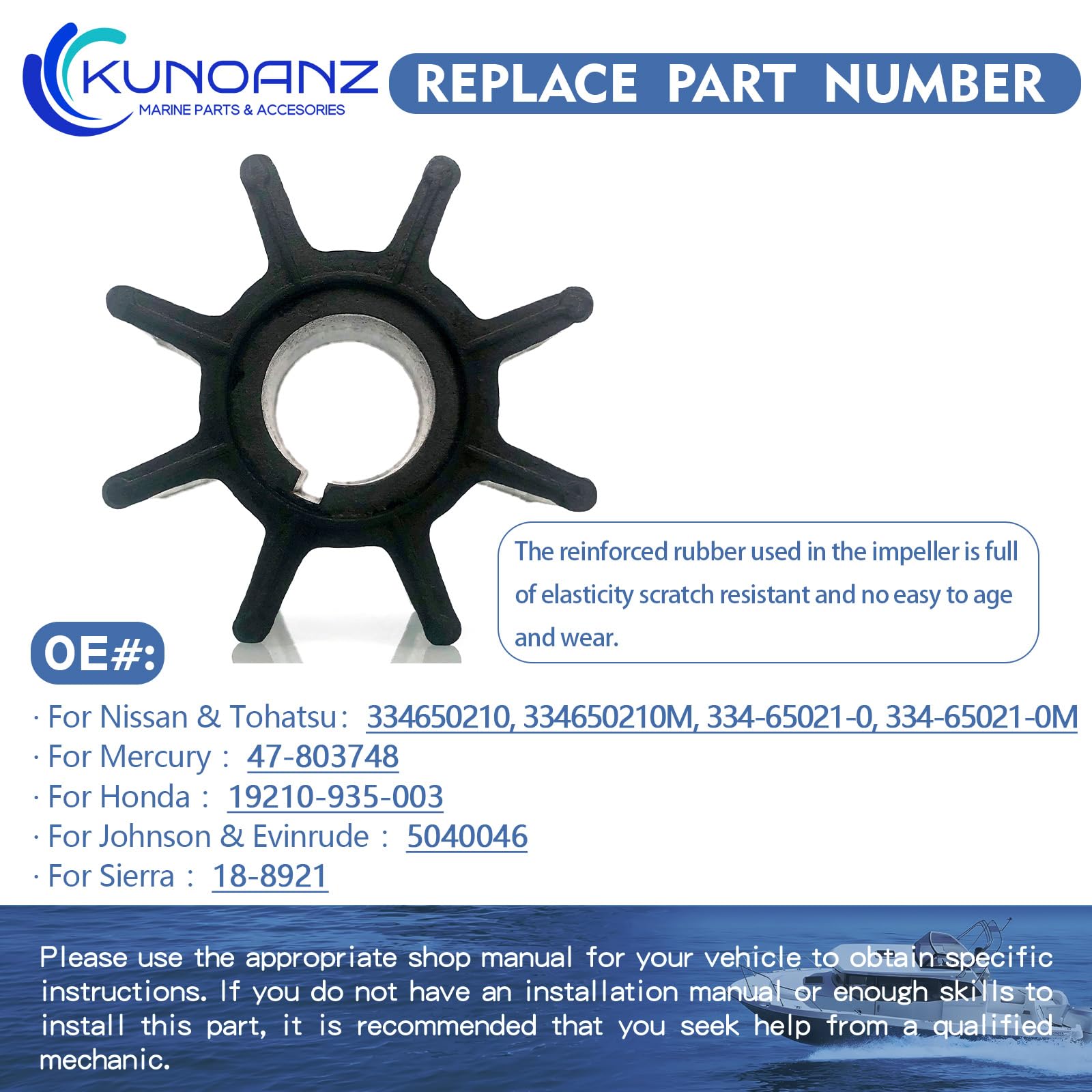 Amazon.com: Water Pump Impeller For Nissan Tohatsu 334-65021-0(9.9