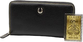 [サント オム] 金運財布 金運 開運 黒 ブラック 風水 メンズ レディース 女性 長財布 黒の サイフ 本革 革 レザー ラウンドジップ ラウンドファスナー 運気の上がる財布 競馬 馬蹄 ホースシュー 金運アップ グッズ 幸運【虚空蔵菩薩】開運カードをプレゼント