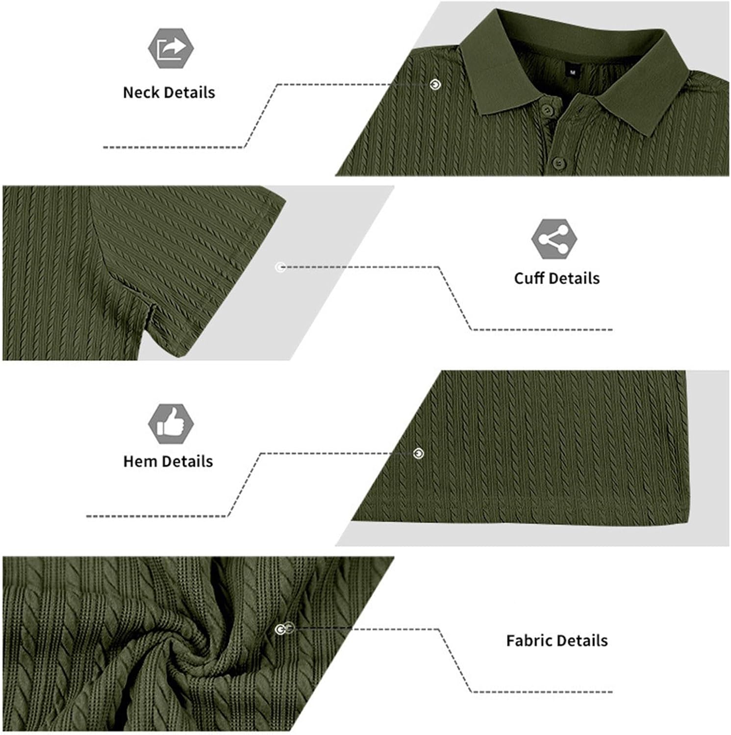 HJINGSUN Men 2 Piece Short Set Textured Polo Shirt Outfits | Weekend Golf Games, Casual Office Days, Summer Outings, Lunch Meetups, Travel, Resort Lounging, Commutes, Club Socials