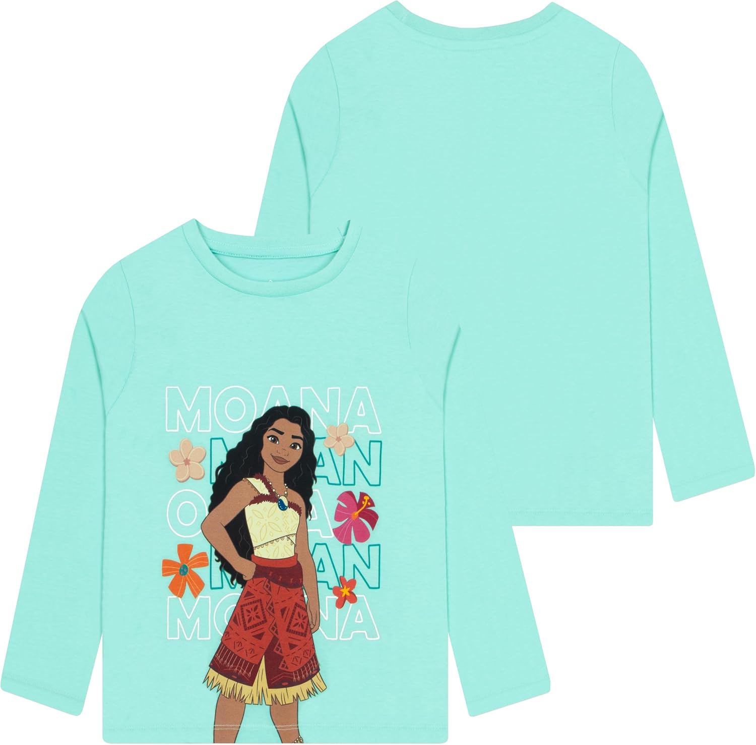 Disney Moana Shirt, Long Sleeve Moana Top, Girls Long Sleeve Shirt, Fall Shirts for Girls, Green 5