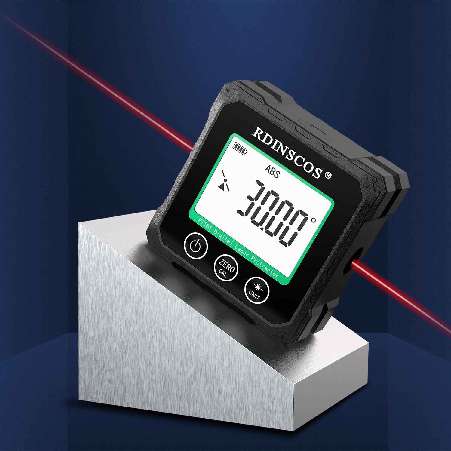 Rechargeable Angle Meter Magnetic Angle Gauge 4-side Strong Magnetic Level Box with LCD Backlight Protractor Inclinometer for Woodworking,Tablesaw,Construction,and Machinery (PT181)