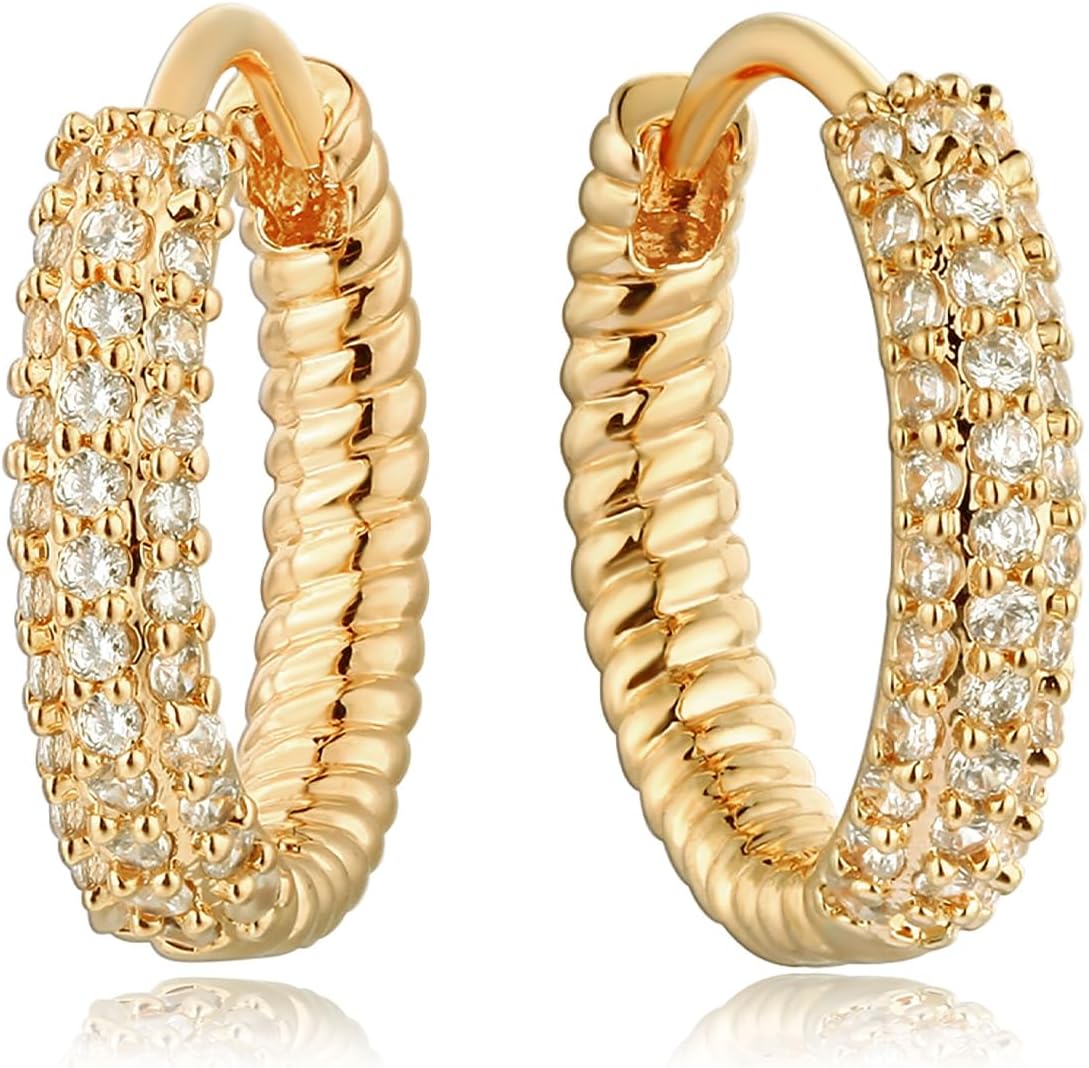 Gold Hoop Earrings for Women 18K Gold Plated Huggie Earrings Handmade Simple Minimalism Hoop Hypoallergenic Earrings for Everyday Jewelry Gifts