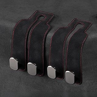 KRIJAM Car Seat Hooks, Car Seat Back Storage Hook Double Hook, Headrest Hooks for Car, Car Hooks for Purses and Bags (2, B...