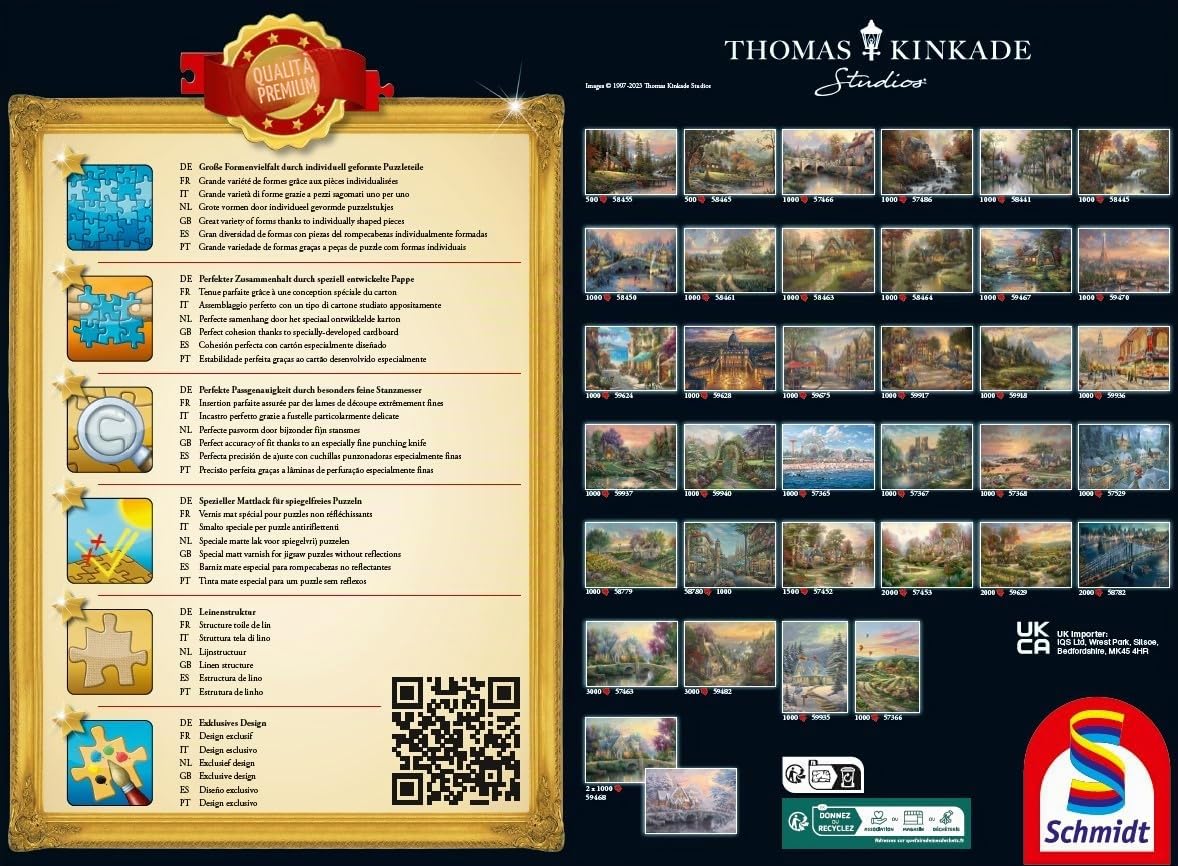 Schmidt Spiele 59628 Thomas Kinkade, Vaticano, puzzle da 1000 pezzi