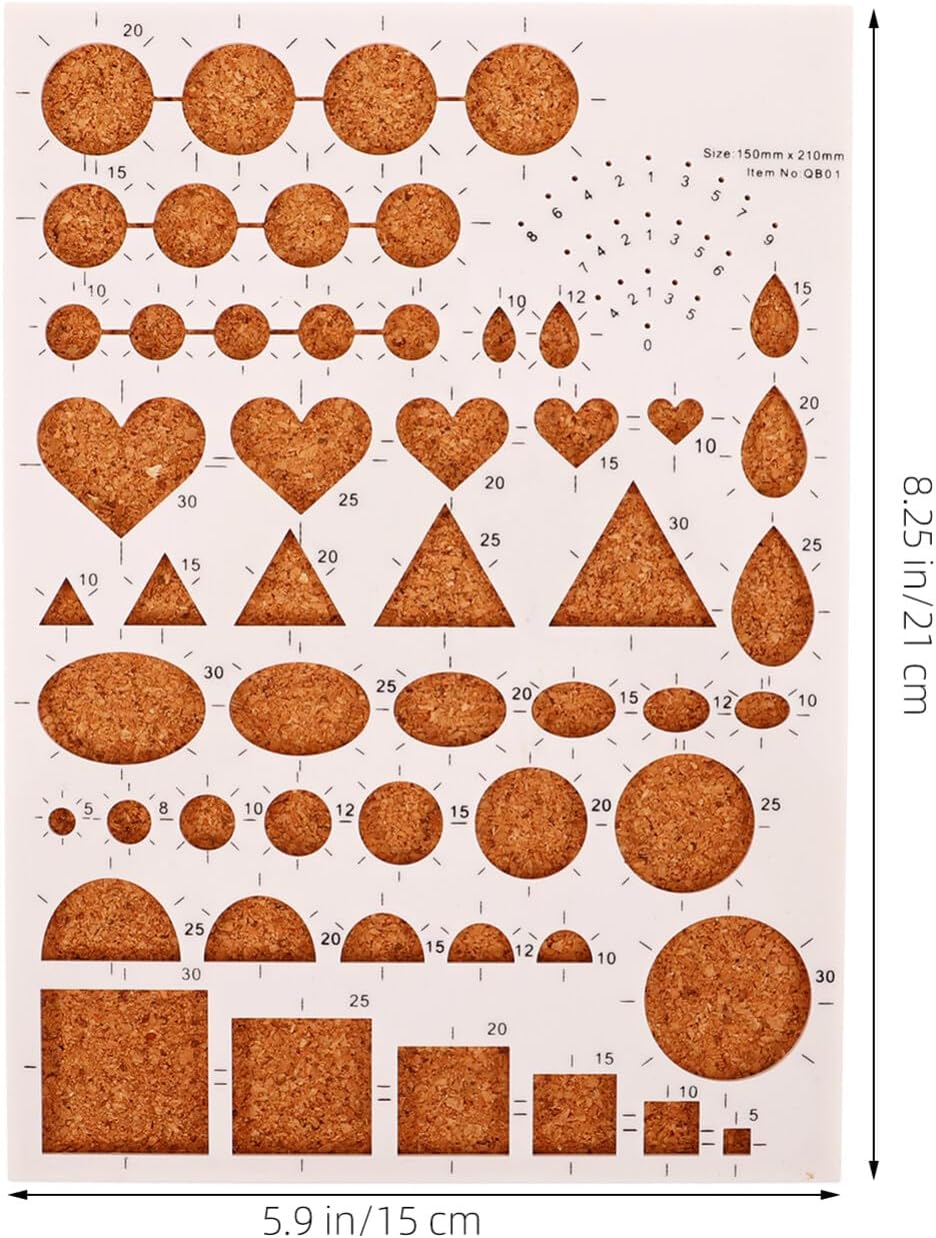 SHINEOFI Quilling Template Board Ergonomic Paper Craft Tool for Beginners and Hobbyists and Cork Material Lightweight and Portable Design for Easy Use and Storage