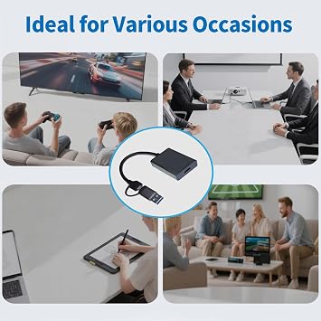 USB to HDMI Adapter for Monitor, HDMI USB 3.0 Converter Splitter | USB HDMI Adapter, USB a to HDMI Adapter for Laptop Desktop PC TV Compatible with Windows XP/7/8/8.1/10/11/Mac OS