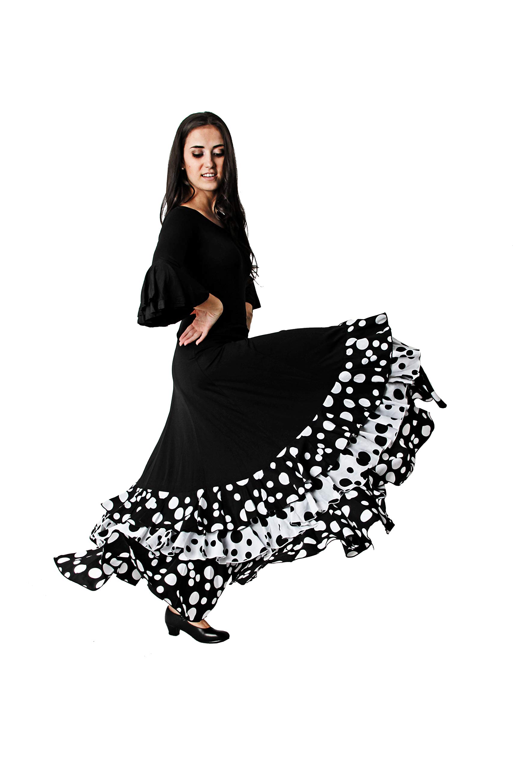 Falda de Baile Flamenco con Volantes y Lunares para Mujer