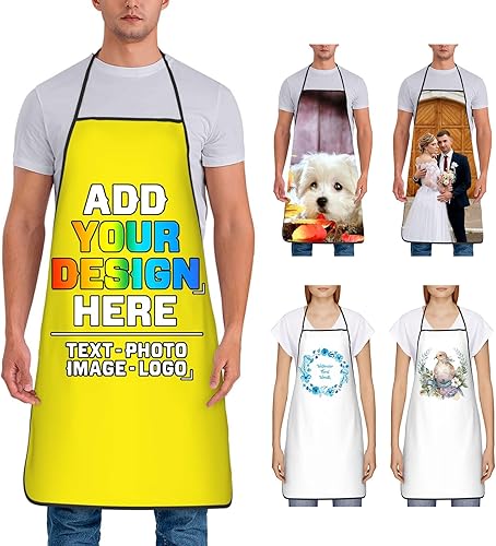 Miniatura 18 de Delantal personalizado para mujer, personalizado para añadir tu propio nombre, texto, logotipo, foto, chef, delantal de cocina para barbacoa