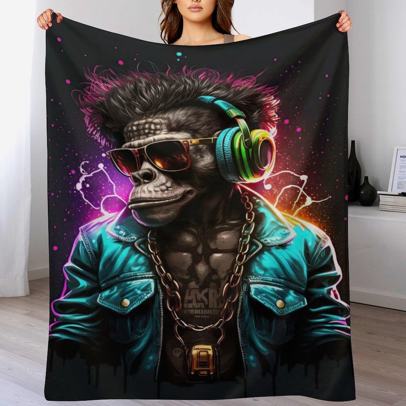 Manta de forro polar de Mono DJ para tardes de sofá y colcha ligera de salón