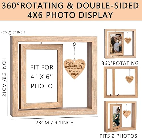 Miniatura 3 de ISHINE Marcos de fotos románticos para parejas, aniversario, cumpleaños, regalos de graduación para él, novio, regalos de boda para parejas, esposa,