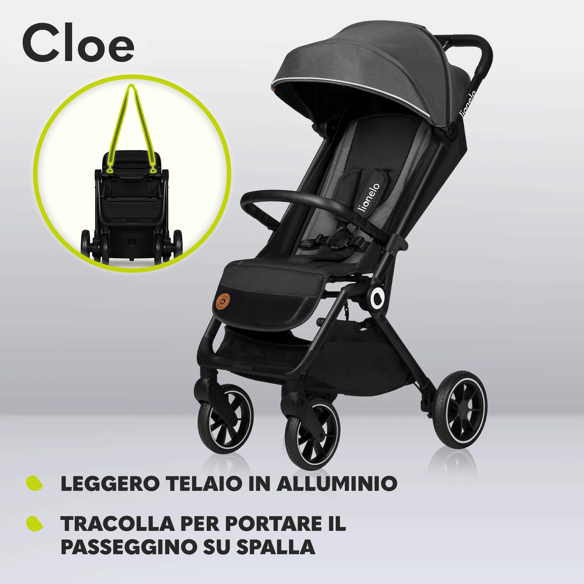 LIONELO Cloe Passeggino Leggero e Pieghevole per bambini da 6 a 48 Mesi