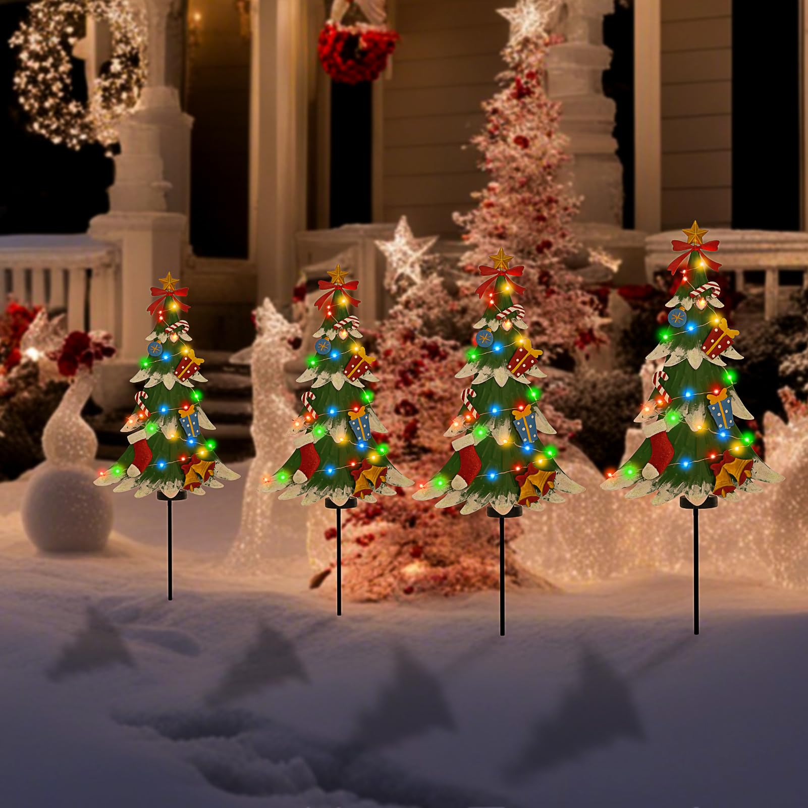 Lewondr 4 Pack Lumière de Cour, Décorations de Noël en Forme de Sucette, Bonbons Éclairés à l'Énergie Solaire avec Piquets de Jardin, Décoration de Cour de Noël pour Chemin avec 2 Modes Lewondr 4 Pack Lumière de Cour, Décorations de Noël en Forme de Sucette, Bonbons Éclairés à l'Énergie Solaire avec Piquets de Jardin, Décoration de Cour de Noël pour Chemin avec 2 Modes