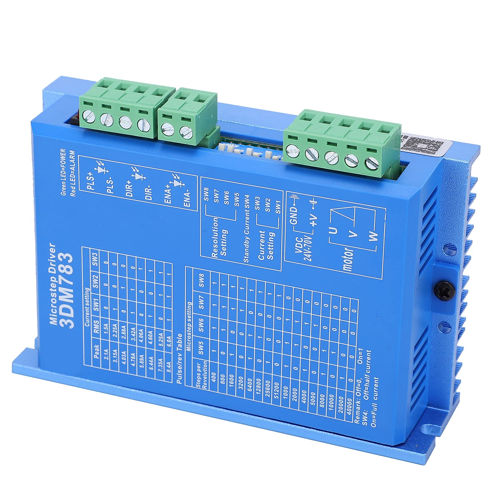 Aramox 3DM783 Sterownik Krokowy, Aluminiowy 3-fazowy Mikrokrokowy Kontroler
