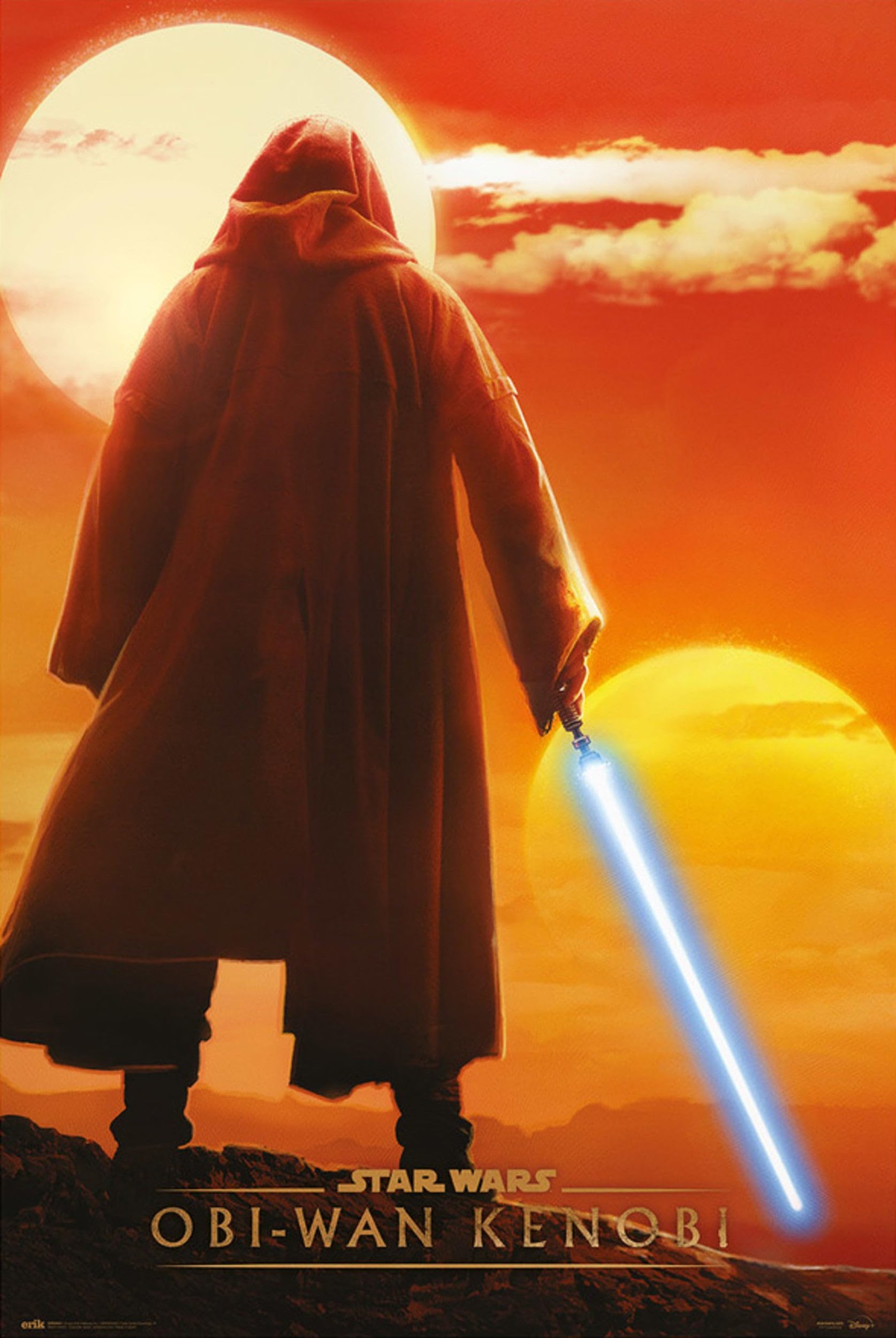 Grupo Erik Official Star Wars Obi-Wan Kenobi Twin Suns Poster - 35.8 x 24.2 inches / 91 x 61.5 cm - Shipped Rolled Up - Star Wars Poster - Cool Posters - Art Poster - Posters & Prints - Wall Posters