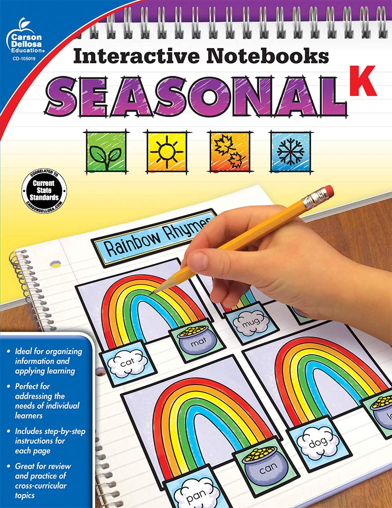 Carson Dellosa Interactive Notebooks Seasonal, Grade K Resource Book