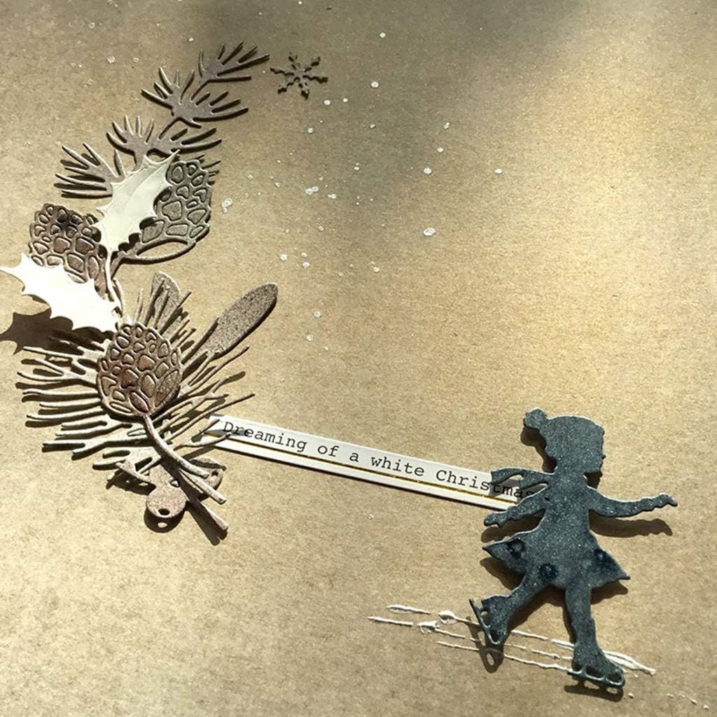 Briartw Skating Girl Cutting Dies for Cards Making,DIY Scrapbook Decoration Gift Card Cardstock Crafts Stencil