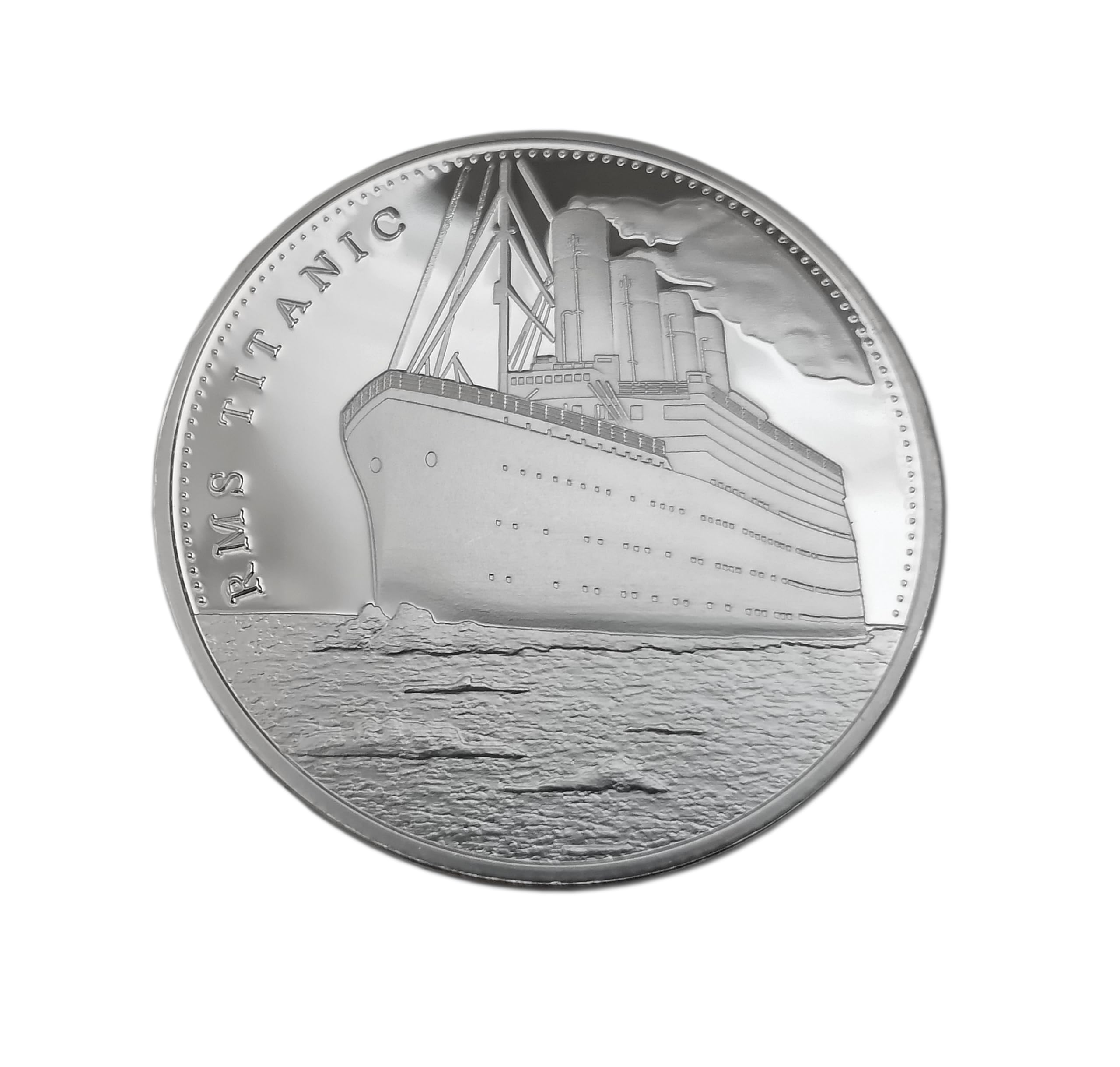 Eillwin Silver Color Rms Titanic 100Th Anniversary Commemorative Coin - White Star Line Souvenir With Voyage Map Design