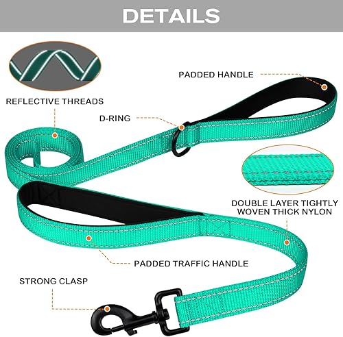 Miniatura 3 de Joytale - Correa resistente para perros grandes que tiran, doble asa para control de tráfico, correas reflectantes de doble cara para perros grandes