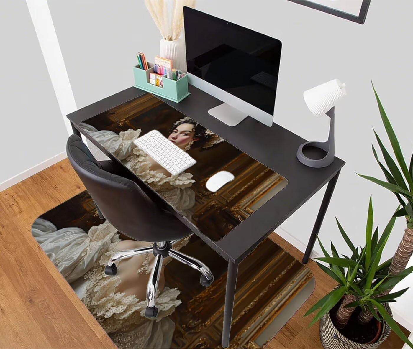 Podkładka pod mysz XXL 1200 x 600 mm duża podkładka pod mysz dla gracza piękno pod ręką biurko szyte krawędzie wodoodporna antypoślizgowa do komputera, laptopa poprawia precyzję i szybkość