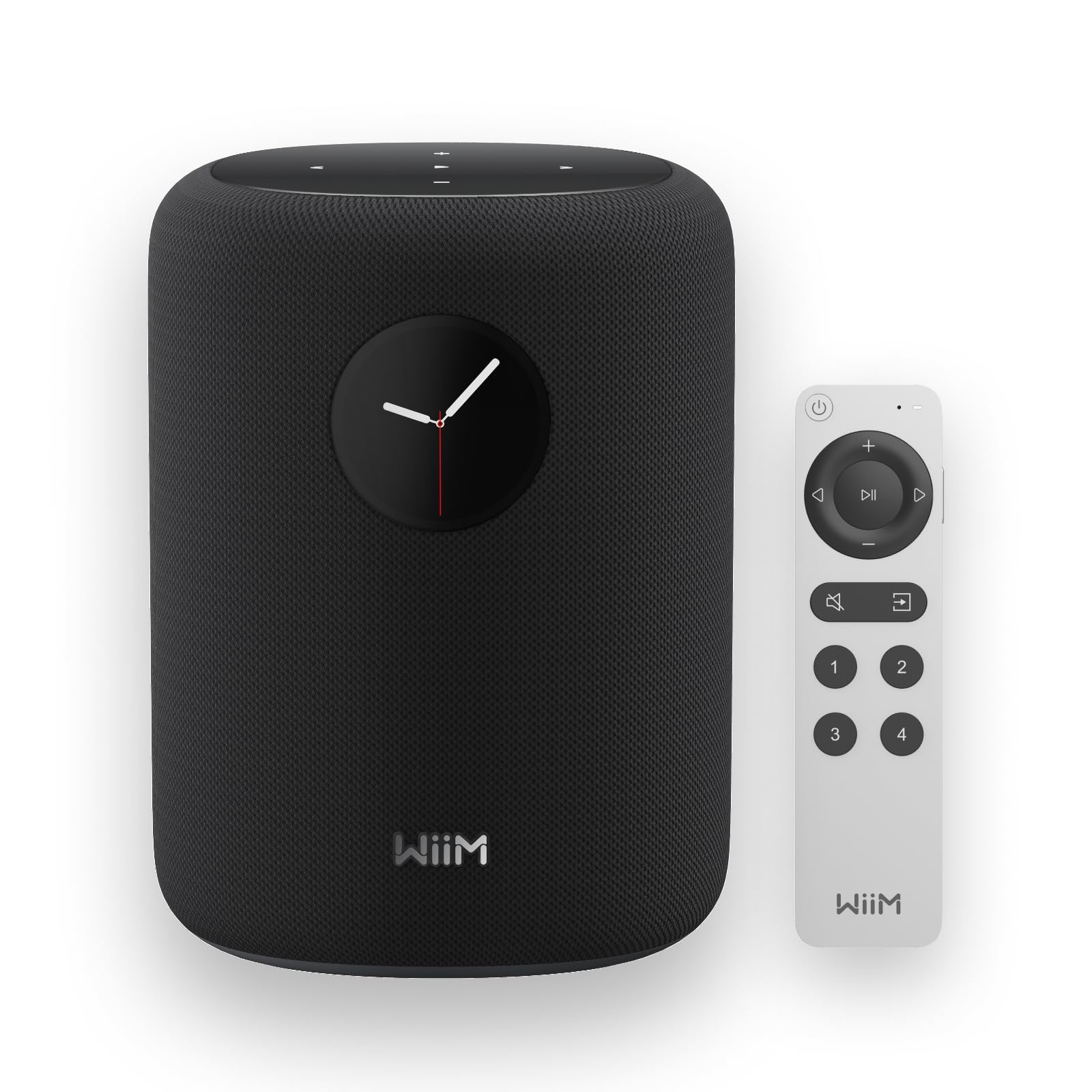 WiiM Sound, Enceinte Intelligente Hi-Res avec WiFi et écran Tactile, Noir | Puissance crête 100W 2.1 stéréo, AI RoomFit, audio multi-pièce, appairage stéréo, Wi-Fi 6E, télécommande vocale incluse