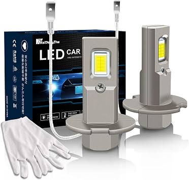2PCS H3 LED Fog Light Bulbs, 2025 Upgraded H3 LED Bulb for Fog Lights Headlight 11 Mini Size 600% Brighter Standard LED Fog Light Bulbs 55W 6000K White Fog Lamp DRL Halogen Replacement