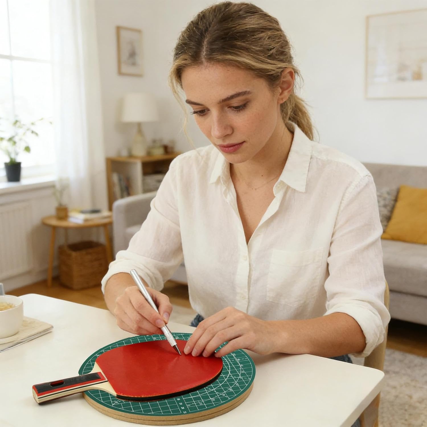 Table Tennis Cutting Board - PVC Professional Flat Non Slip,Smooth Rotation Cutting Board,for Adults Professionals Enthusiasts Beginners Amateurs Family
