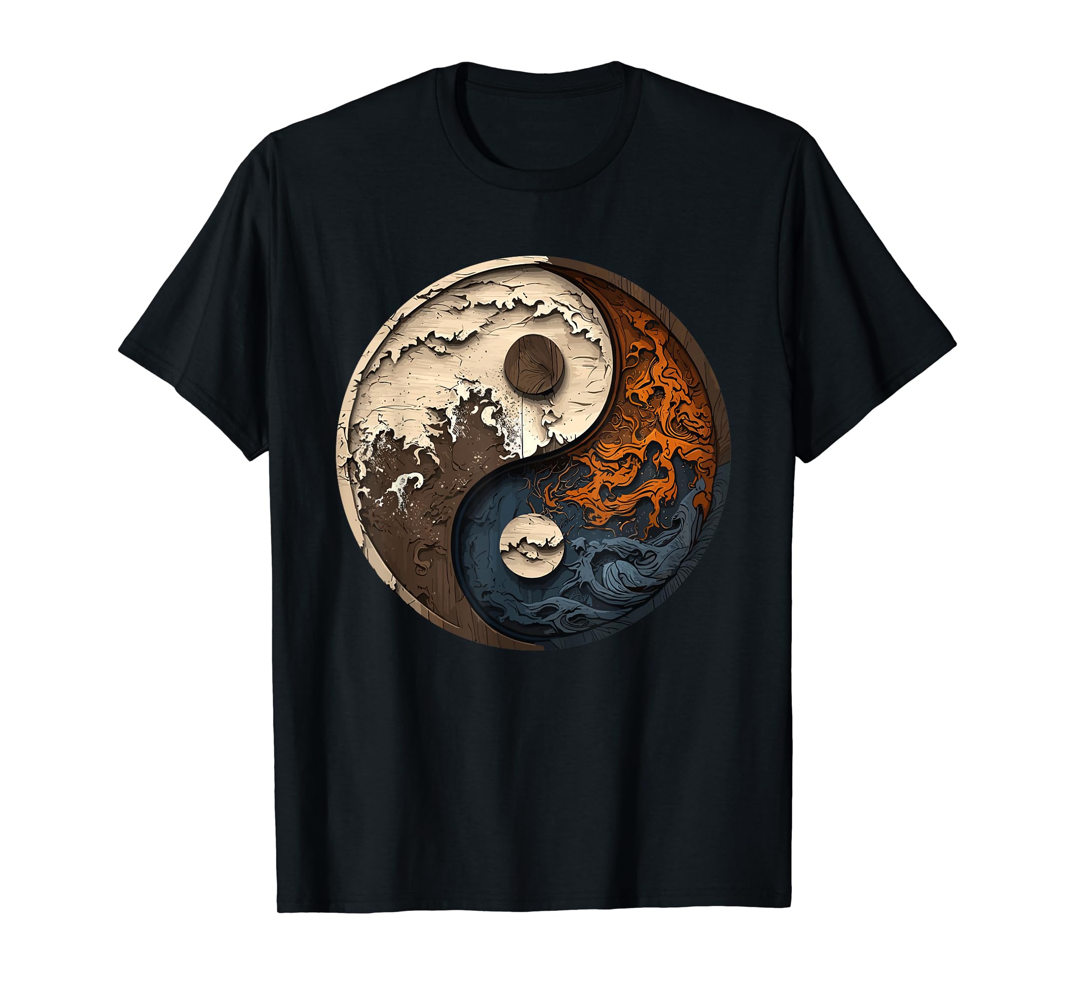 Balance and Harmony: Yin Yang Symbol, Ocean, Forest Lover T-Shirt