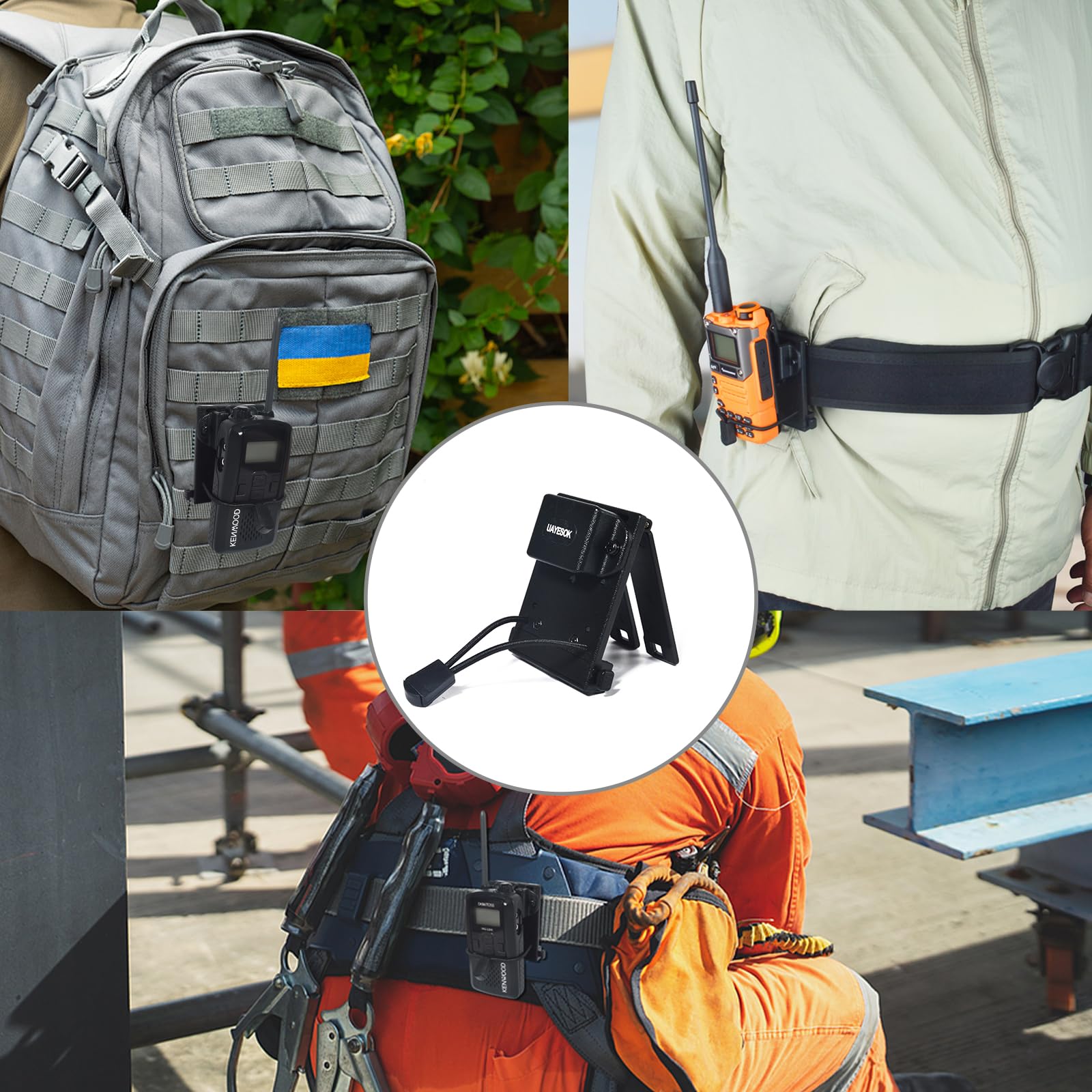 Motorola UAYESOK Supporto per radio MOLLE a sgancio rapido e clip da cintura per walkie talkie
