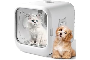 Pet Dryer for Cat, Quiet Automatic Adjustable Temp Cat Dryer Box