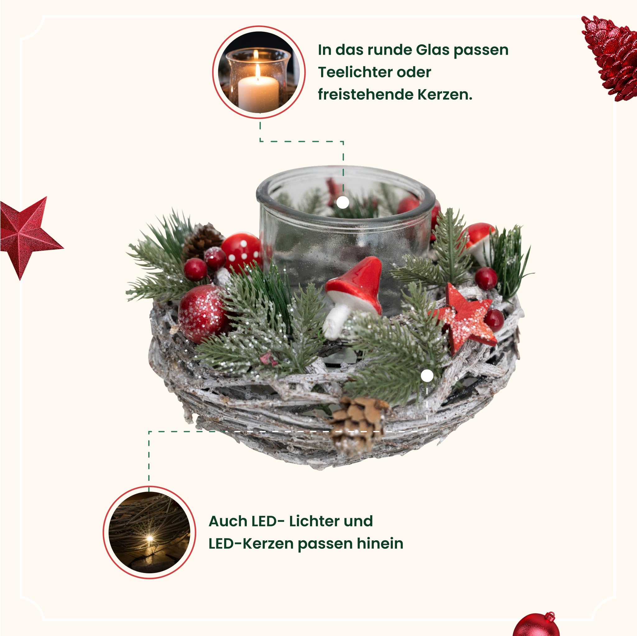 TG. 39 x 23 x 3.5 cm) HEITMANN DECO - Calendario dell' Avvento da
