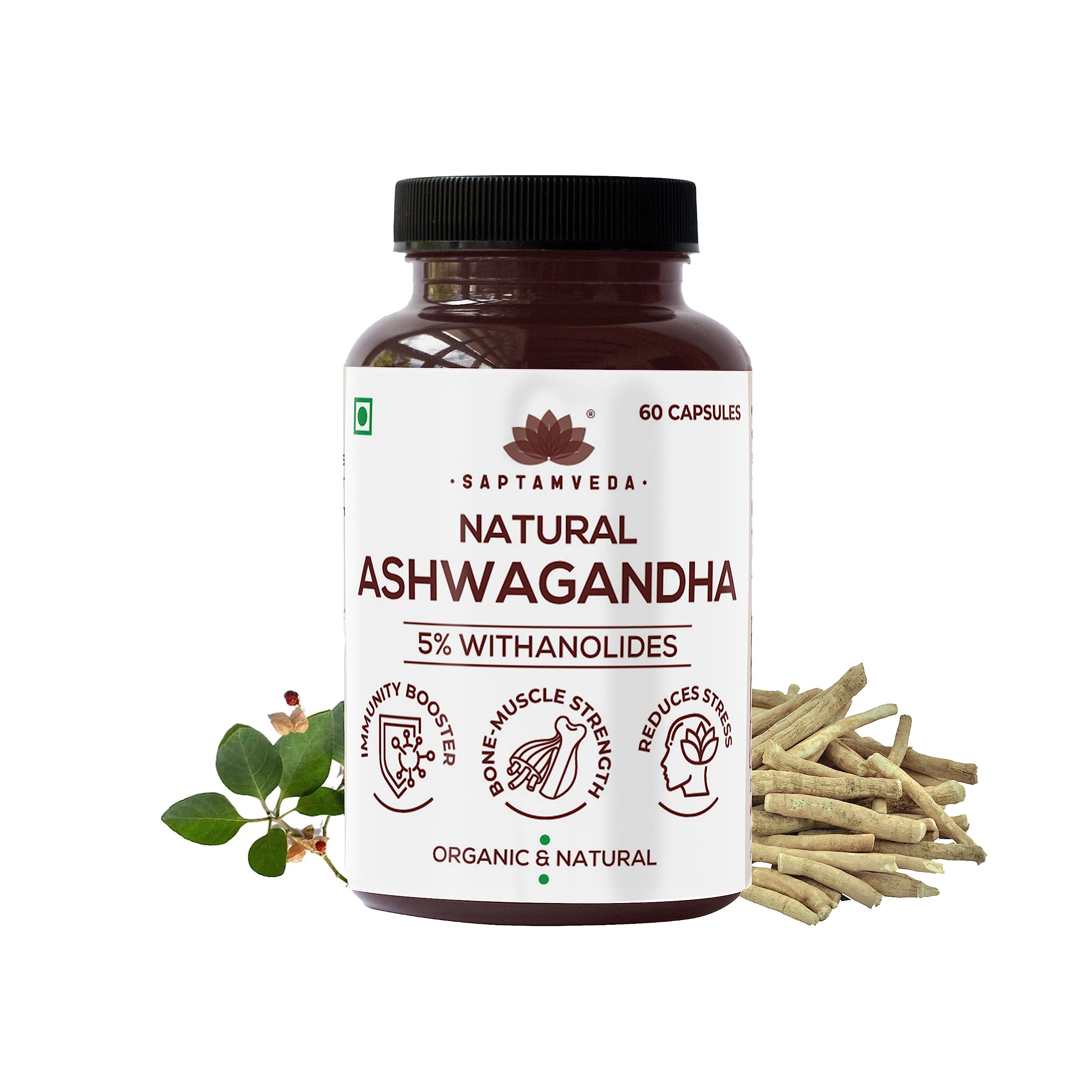 SAPTAMVEDA Natural Ashwagandha Capsules (Pack 1 (60 Capsules)) (B09GG2Z779) Amazon Price History, Amazon Price Tracker