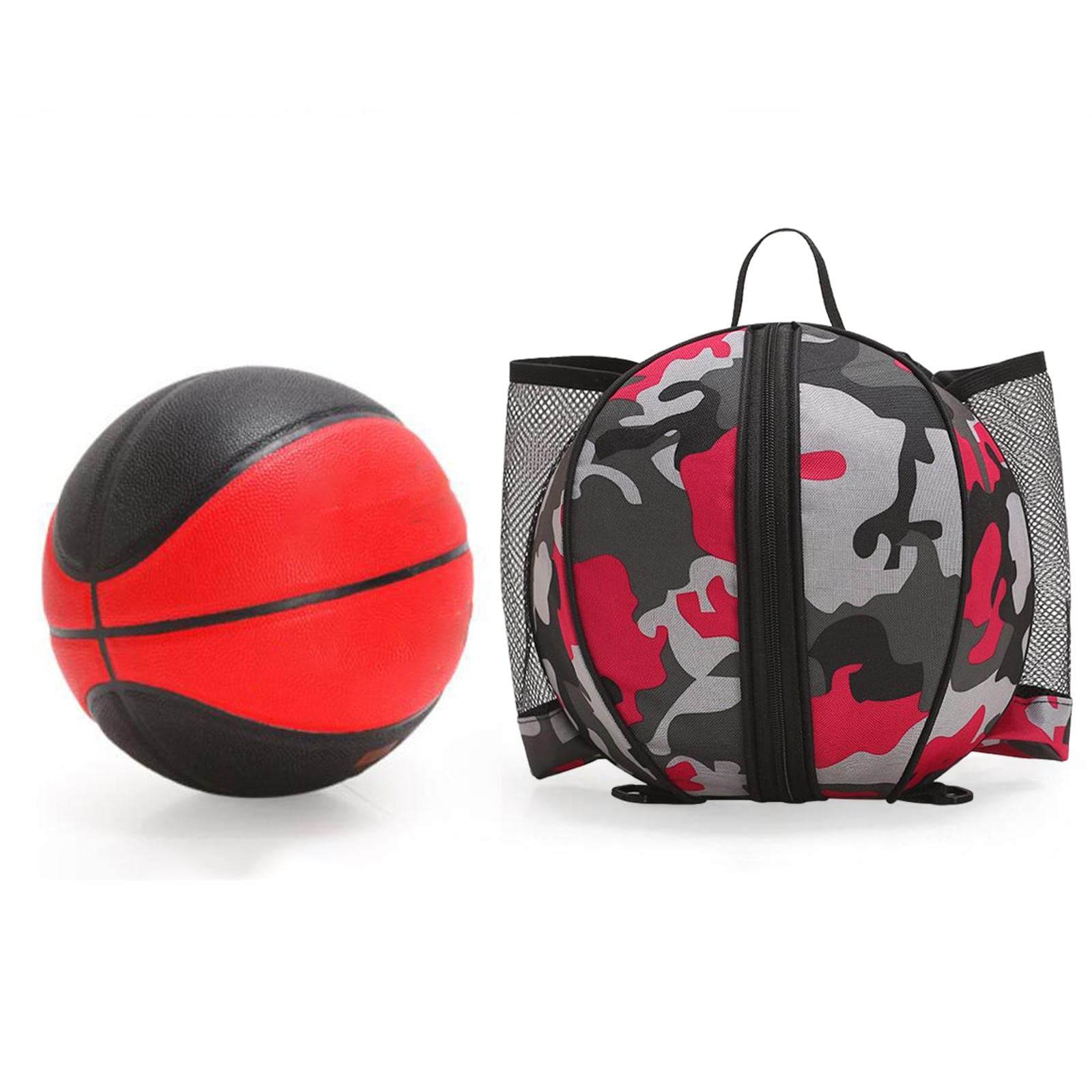 F Fityle Bolsa de Baloncesto Universal, Mochila de Almacenamiento, Correa de Hombro Ajustable, balón de fútbol para fútbol, Baloncesto, Voleibol, Entrenamiento, Rojo