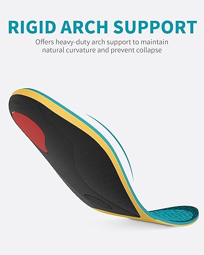 Miniatura 4 de WalkHero - Plantillas resistentes para aliviar el dolor, más de 220 libras de soporte de arco alto, insertos ortopédicos para fascitis plantar, pies