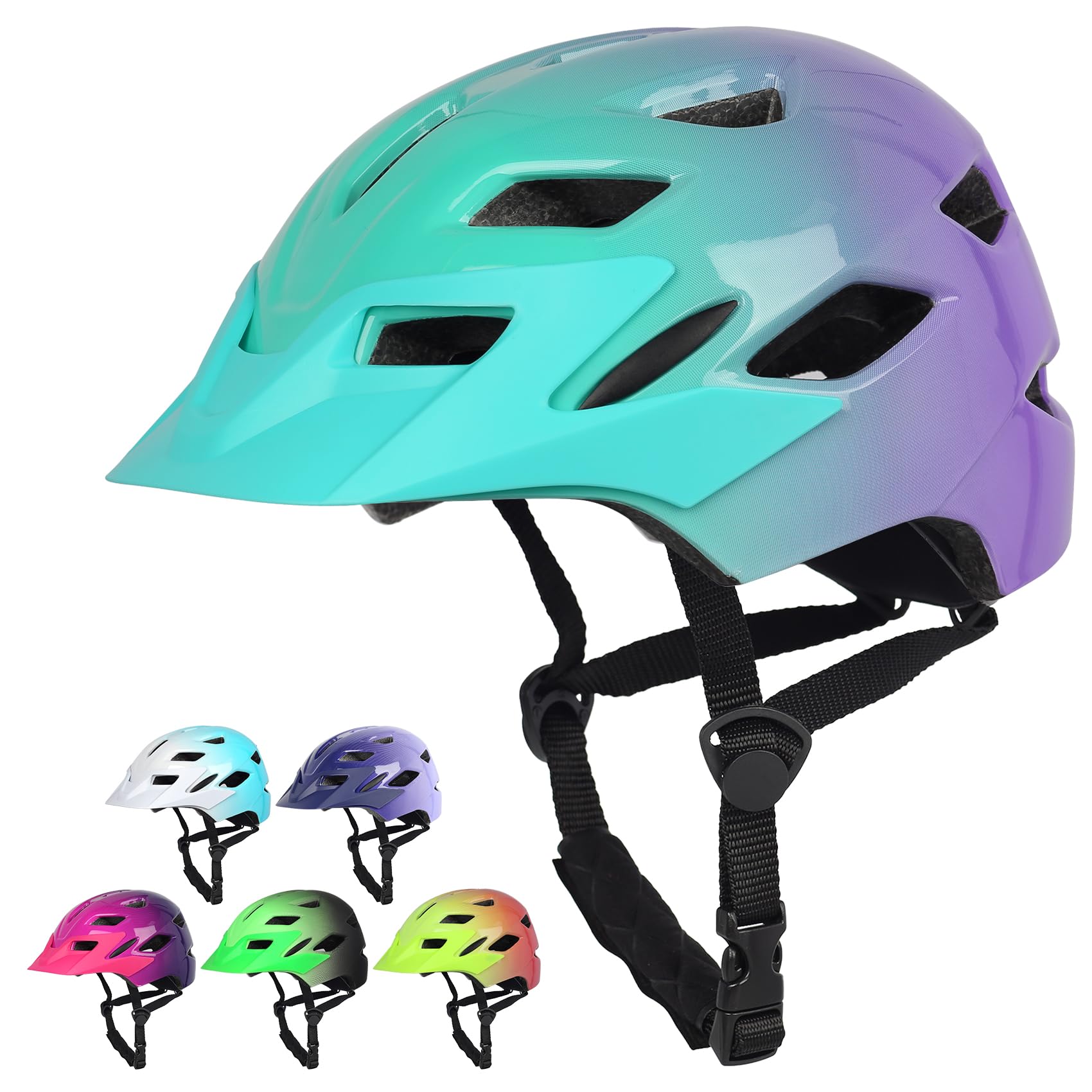 Bavilk Kids Bike Helmet (Glossy Blue Purple)