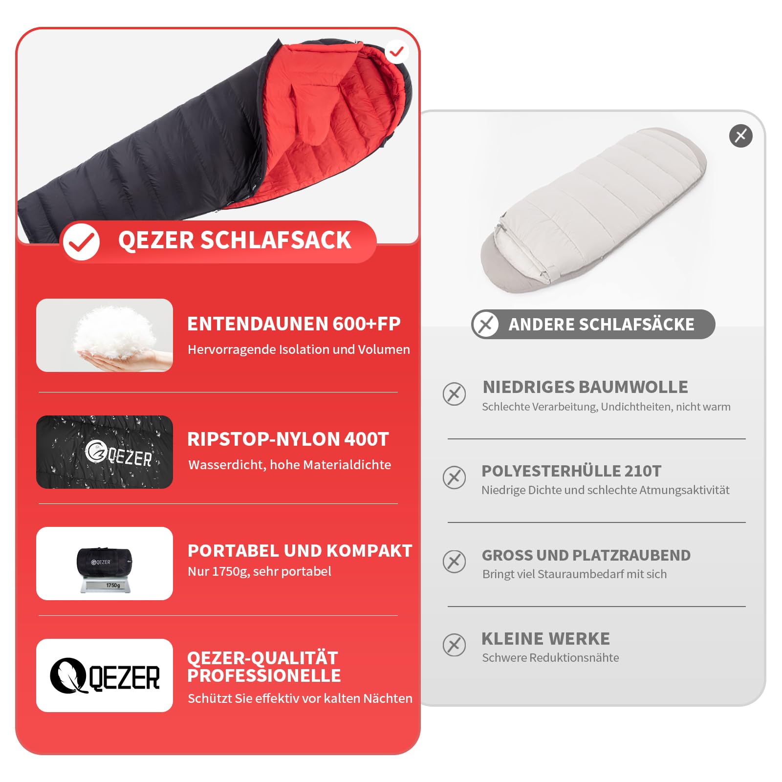 schlafsack 0 c QEZER Daunenschlafsack,Warmer Leichter Winter 0°C bis -23°C für Erwachsener und Kind 4 Jahreszeiten Camping Outdoor und Indoor (-3 °C, 1200 g Daunenfüllung, Schwarz) Sport & Freizeit Category:E Bikes MTB Cross Fully_Ja Choose Option:Michael Xceed - Silver/Black with Smoke Lens DW 4000 Single/Double Bass