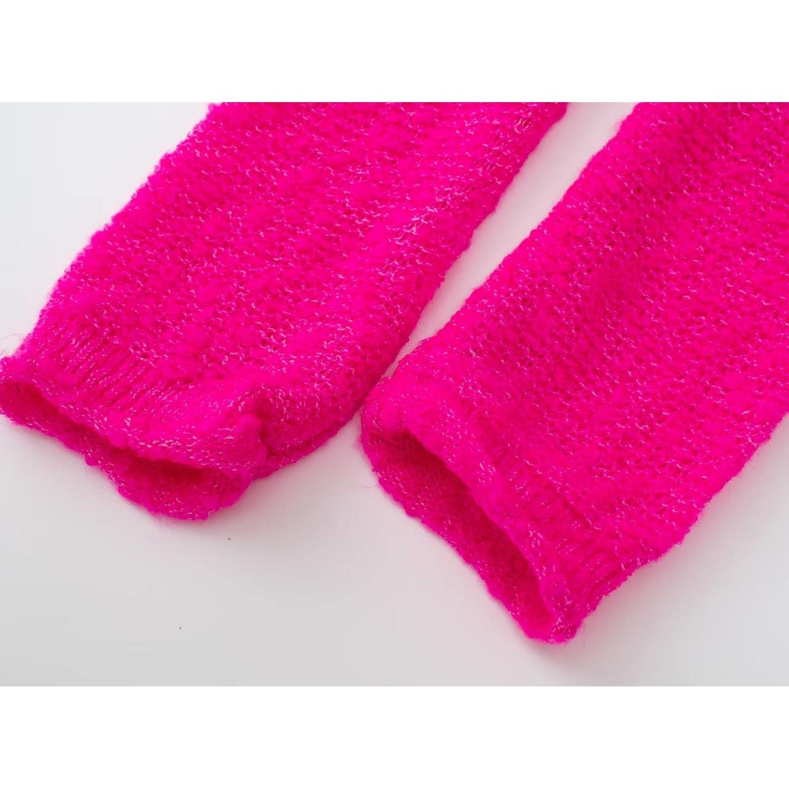 Vestido largo de punto rojo rosa de cuello alto para mujer, vestidos elegantes de manga larga para mujer, ropa de otoño e invierno