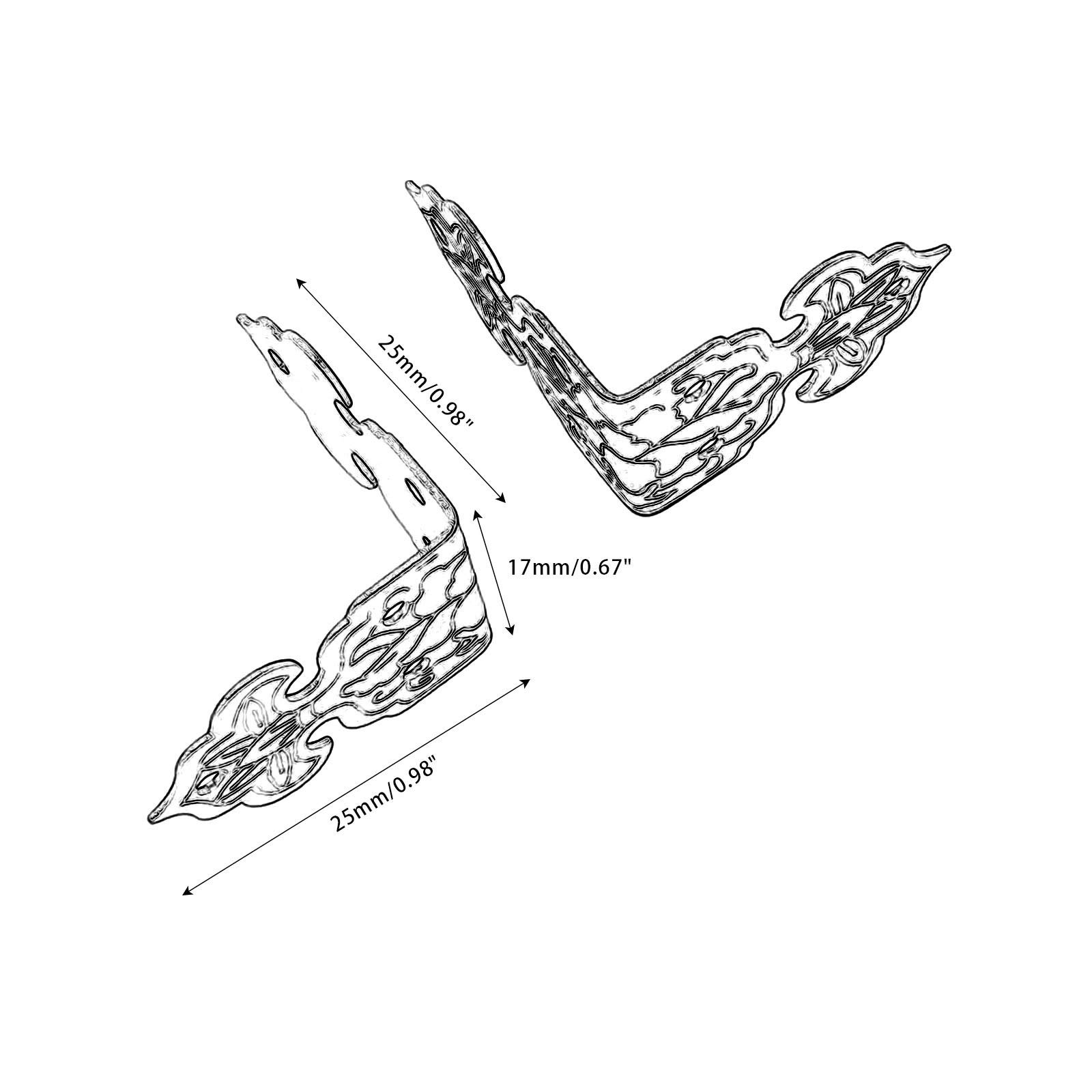 Protezioni angolari in metallo, Protezioni angolari for scatola di metallo, 4 pezzi 25x25 mm Ottone antico Scatola di legno Piedi Gamba Staffe angolari Proteggi hardware Artigianato in metallo Staffa