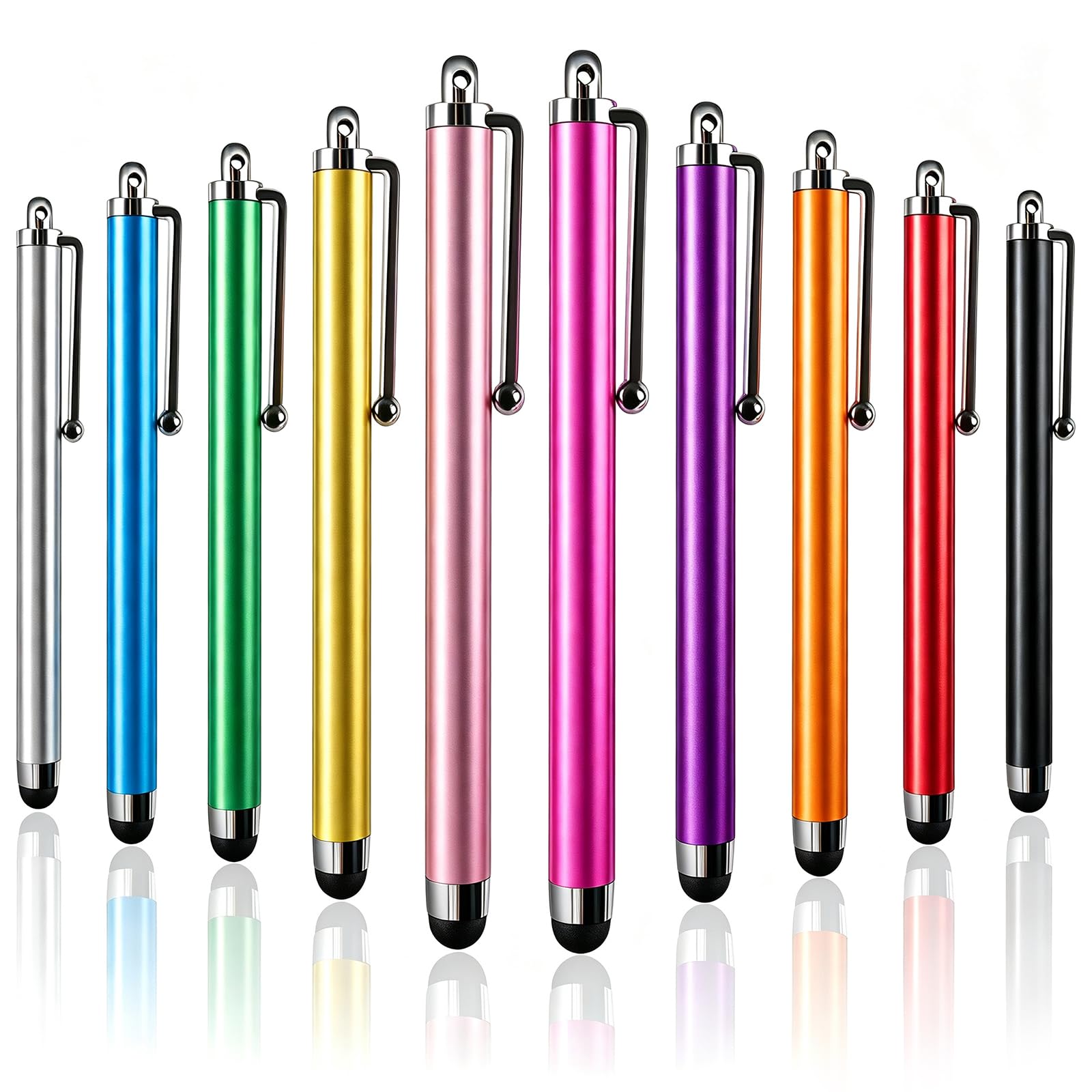 LIBERRWAY Stylus Pens for Touch Screens, Universal Touch Screen Stylus for iPad iPhone Samsung (10 Pack) Multi Color - 10 Pack