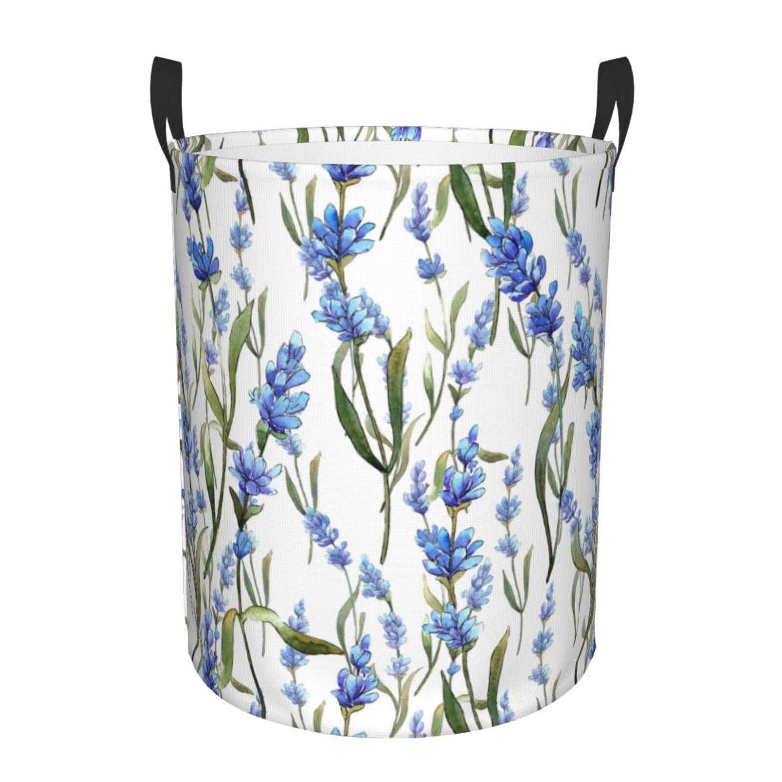 Laundry Basket Wildflower Lavender Laundry Hamper Waterproof Idea Hampers Large Collapsible Baskets with Handle Suitable for Bedroom Bathroom Utility Room Kitchen
