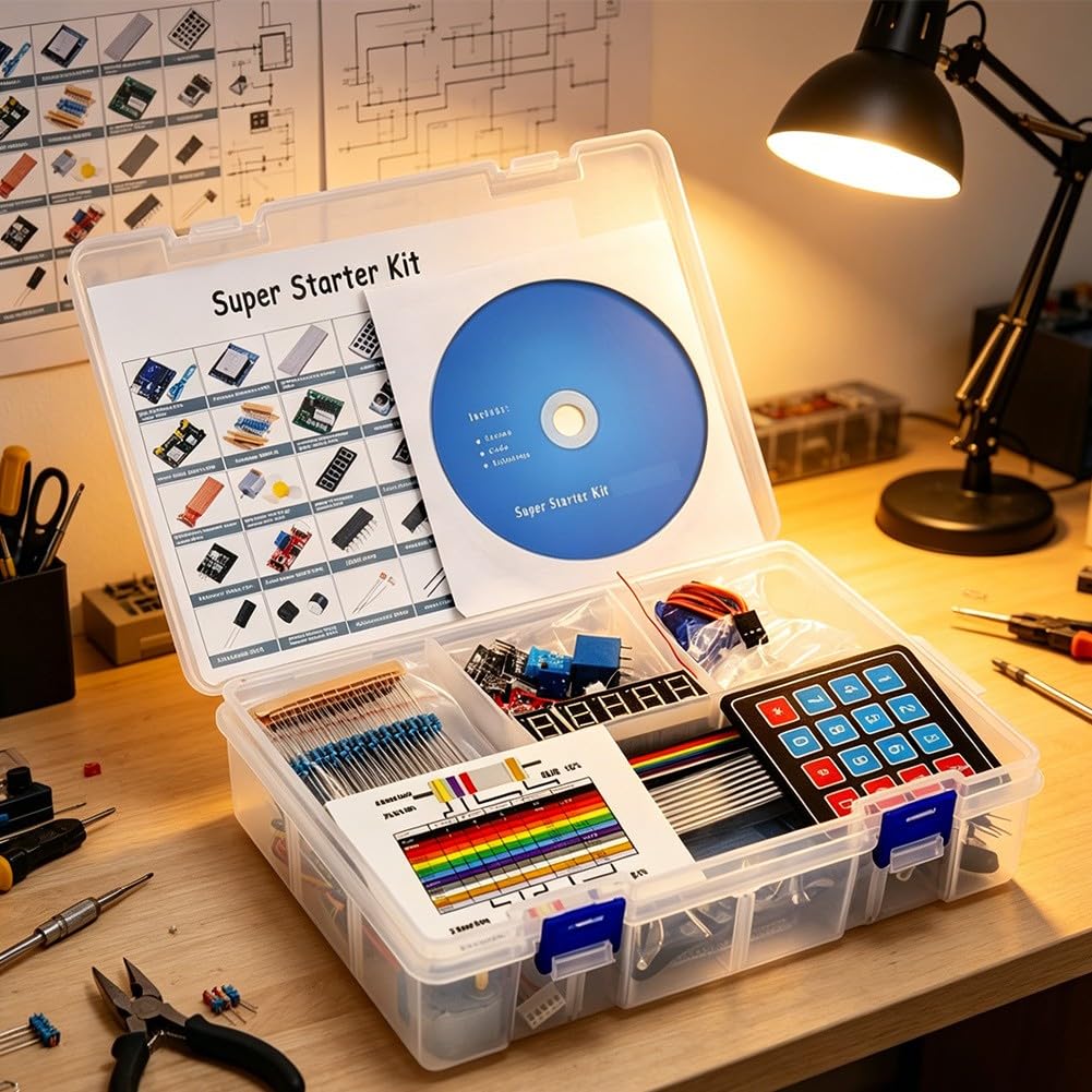 R3 Super Starter Kit con tecnologia RFID, kit completo di apprendimento elettronico per principianti, include sensori, motori, LCD e progetti