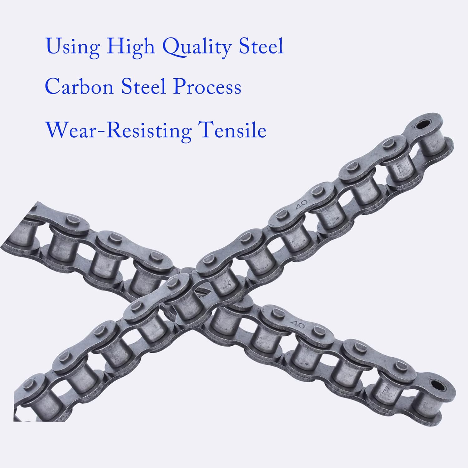 waltyotur 40 Roller Chain 10 Feet with 2 Connecting Links Fit 40 Roller Chain Carbon Steel Material for Motorcycle, Bicycle, Go Kart, ATV, Dirt Bike and Other Industrial Machinery