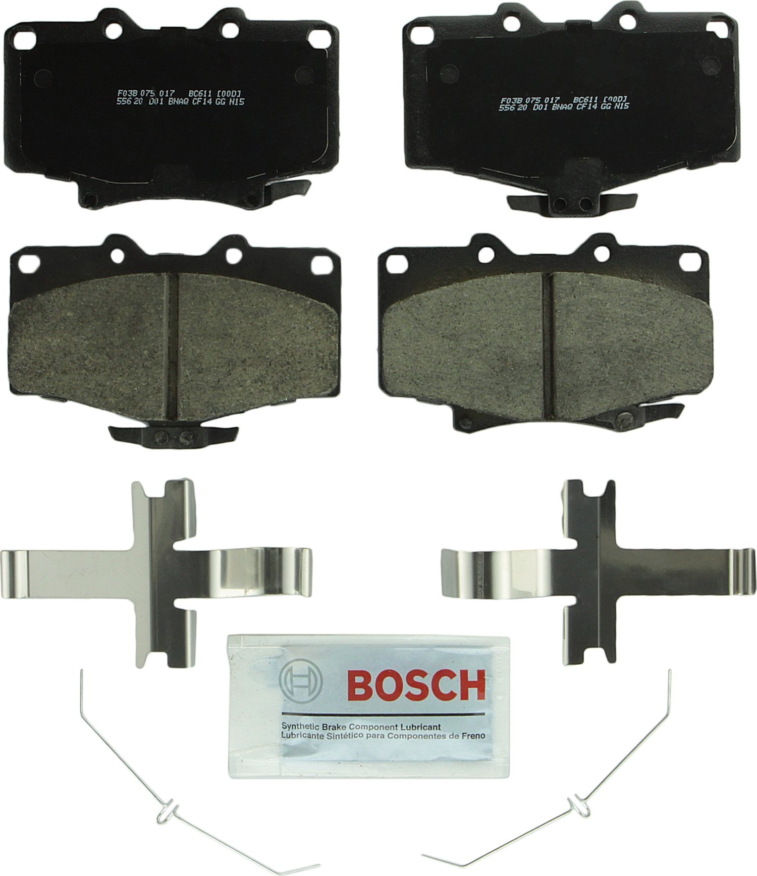Bosch Automotive BP1078 QuietCast Premium Semi-Metallic Disc Brake Pad Set For: Subaru Forester, Legacy, Outback, B9 Tribeca, Tribeca, WRX, Front — view 214
