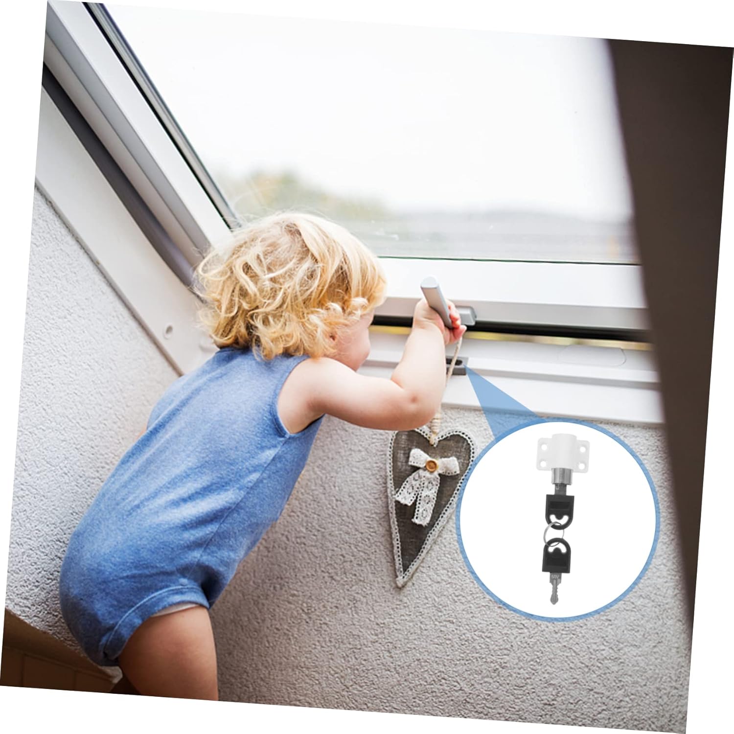 3pcs Sliding Window Lock with Key Boy Girl Safety -theft Lock for Sash Stopper for Homes Offices Schools and Malls