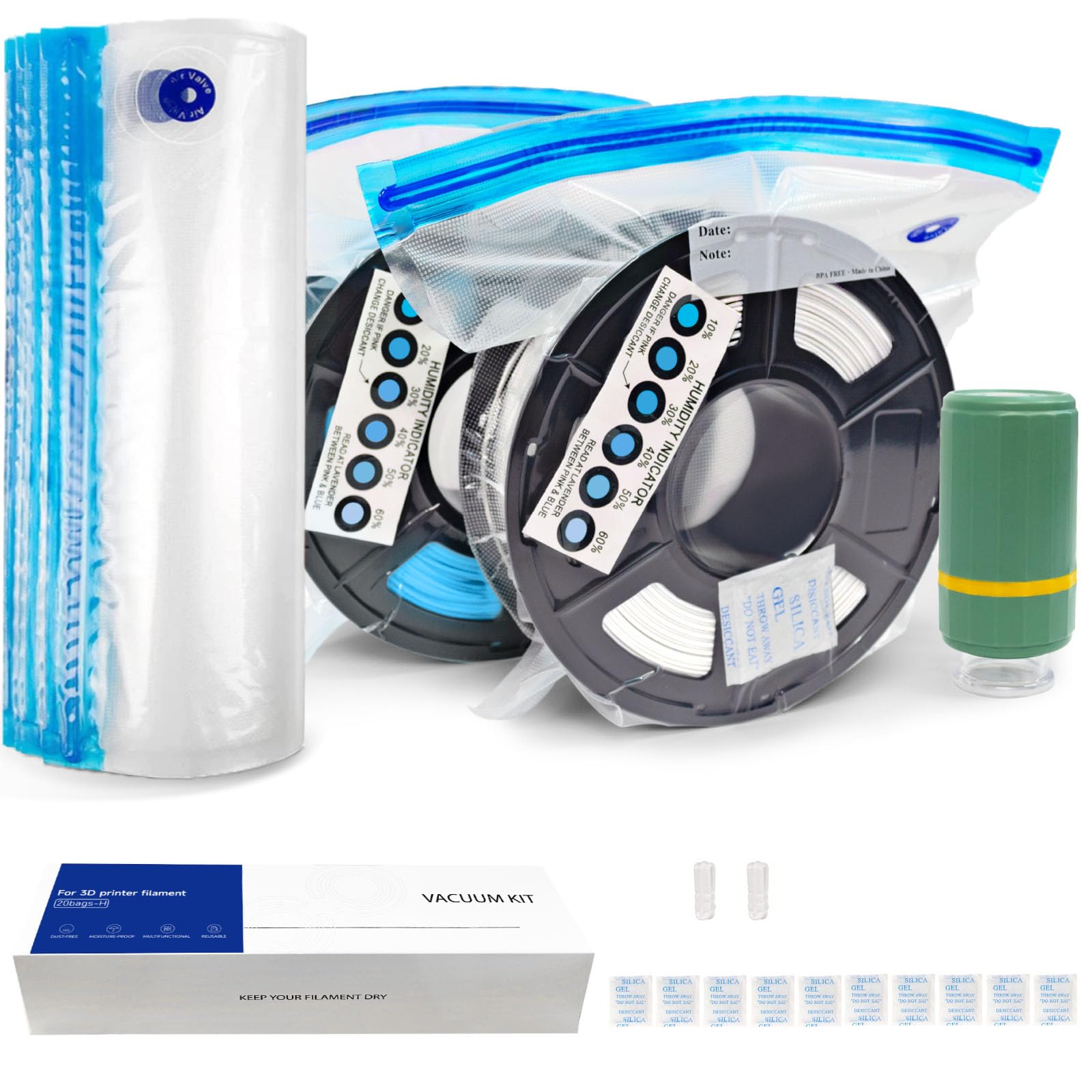 Filament Storage Bags Kit 32 Pcs with Auto Pump
