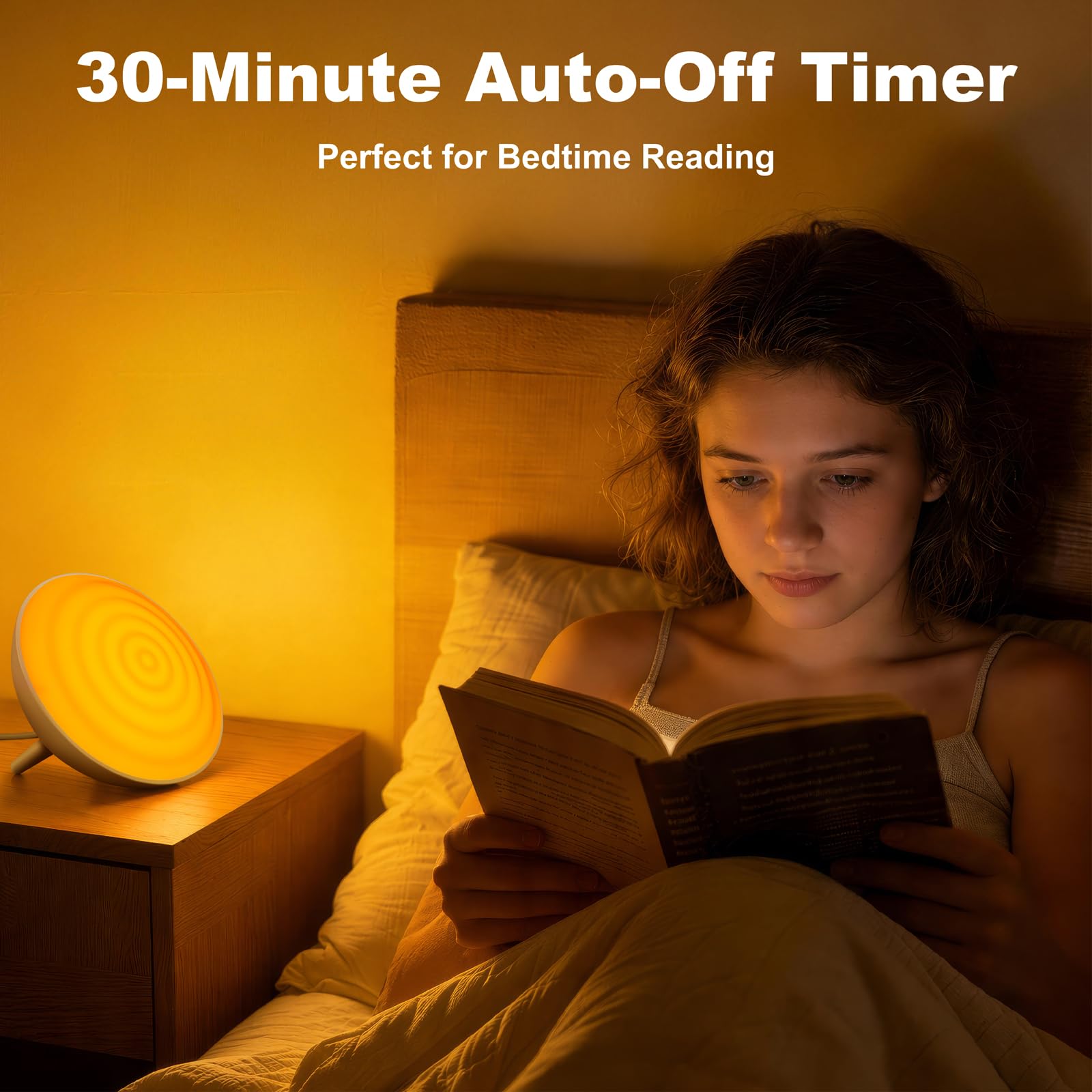 BOHON Veilleuse à lumière rouge avec minuteur, 3 modes de couleur, 10 modes de luminosité, intensité variable, lumière rouge, 660 nm, veilleuse rouge pour chambre à coucher, chambre d'enfant, maison