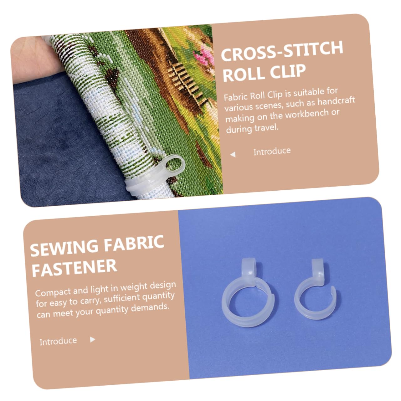 SEWACC Fabric Roll Clip Holder for Cross-Stitch 5pcs Embroidery Fabric Clamp Stable Stitching Supplies