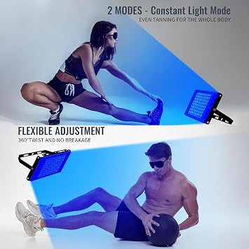Tanning Lamp for Home Use, Tanning Thearpy Light - 420 LED Therapy Light with 360 Adjustable Stand (15-61 Height) & 5-30 Min Timer for Even Bronze/Wheat Skin Tone