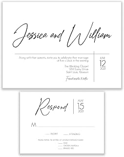 Wedding Invitation Set, Minimalist Modern Wedding Invitation, RSVP Card Set