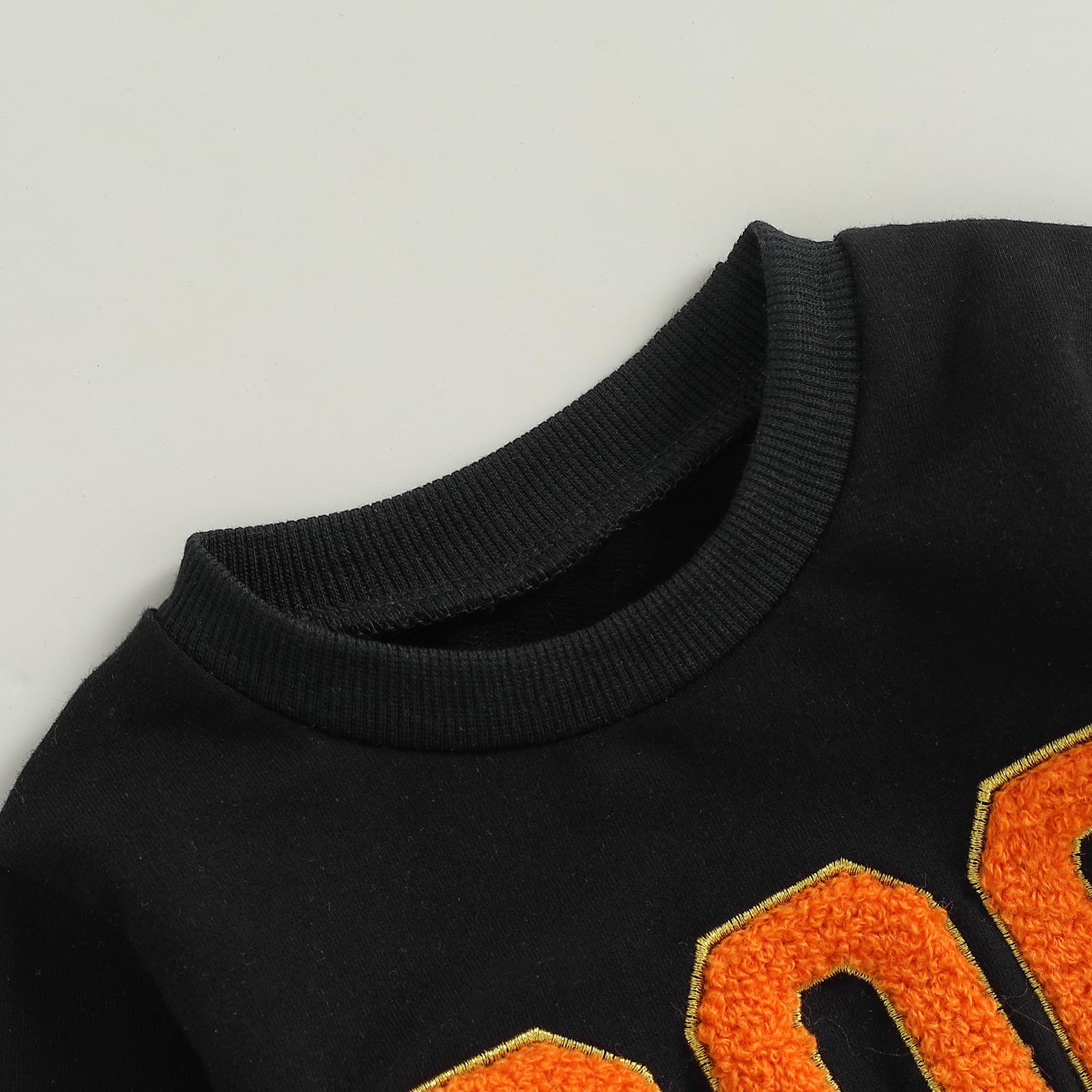 Ayalinggo Toddler Baby Boy Girl Halloween Outfits boo Sweatshirt Long Sleeve Pullover Oversized Sweater Fall Clothes Black