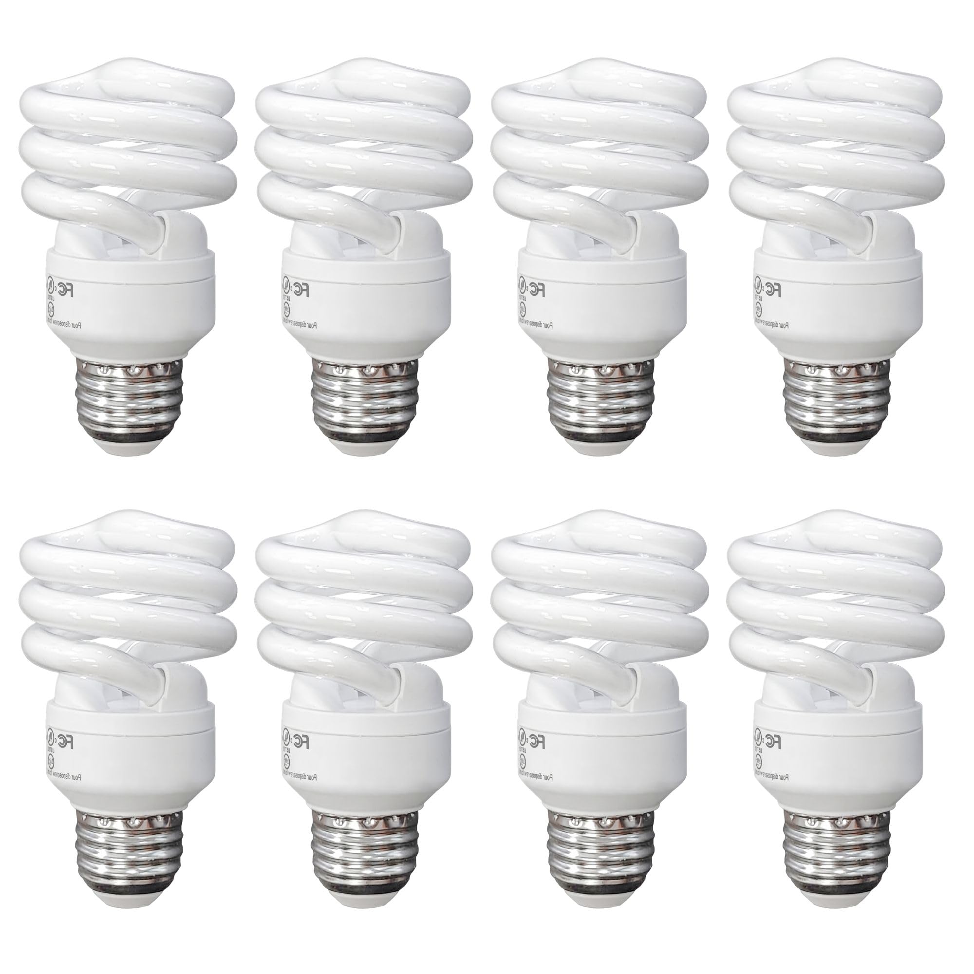 Xtricity Compact Fluorescent Light Bulbs T2 Spiral, E26 Base (8 Pack)